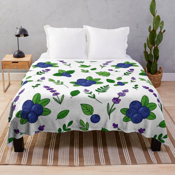 Item preview, Blueberry and Lavender Floral Botanical Pattern designed and sold by Owcomm.