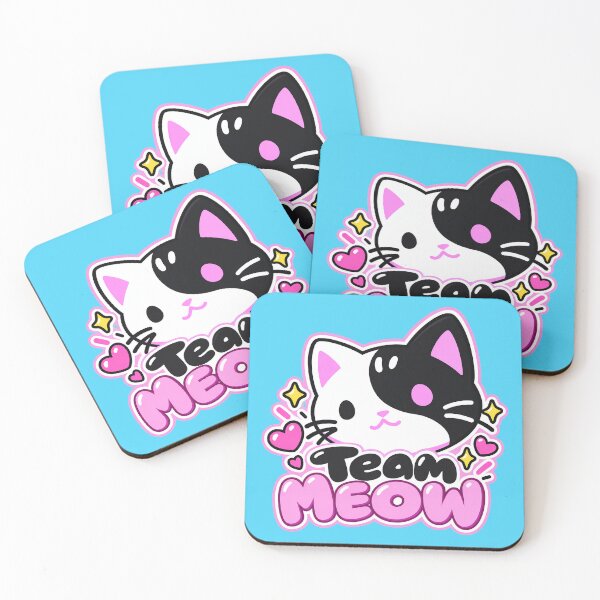 Item preview, Team Meow – Cute Black & White Kawaii Cat designed and sold by IMuDesigner.