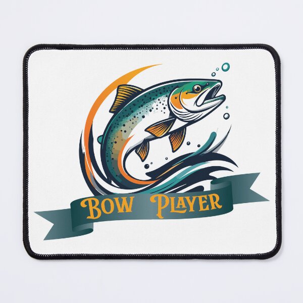 Item preview, Rainbow trout fishing logo style illustration "Bow Player" designed and sold by Art-Horizon.