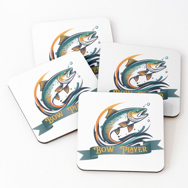 Item preview, Rainbow trout fishing logo style illustration "Bow Player" designed and sold by Art-Horizon.