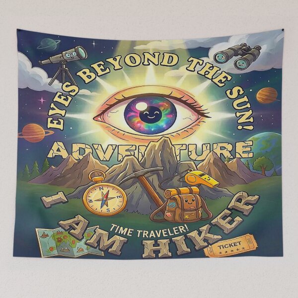 Item preview, Eyes Beyond the Sun Vintage Cosmic Hiker Adventure Time Traveler Destiny. designed and sold by Giulivo Store Graphic.