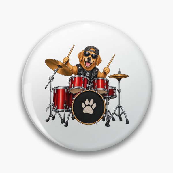 Item preview, Dog Drummer Rock Star – Funny Music Lover designed and sold by FootprintofLove.
