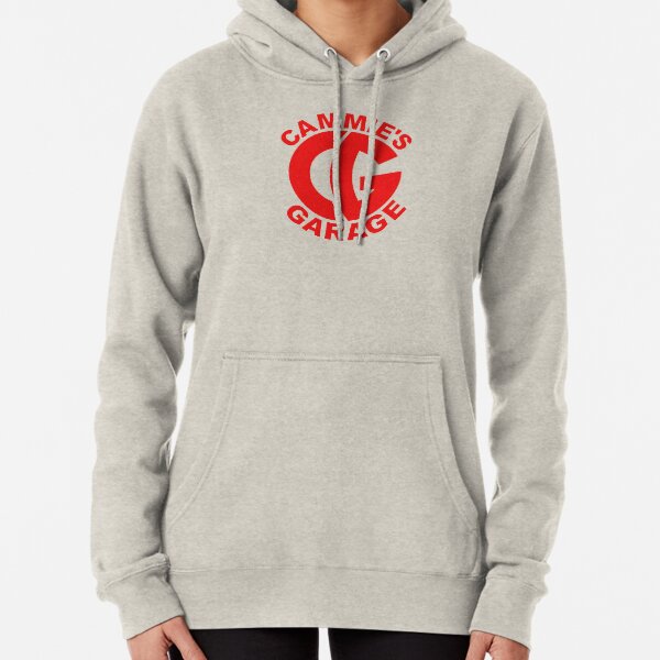 Round Logo Red Pullover Hoodie