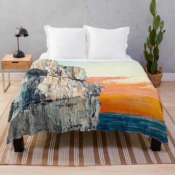 Item preview, Acantilado al atardecer de coral — Paisaje marino costero abstracto, espátula designed and sold by OpenFieldNotes.