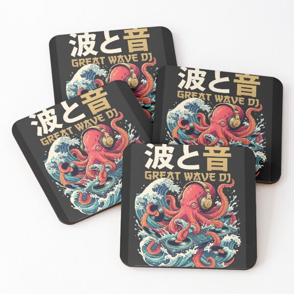 Item preview, Tokyo Synthwave Great Wave Octopus DJ Graphic Hoodie & Tee designed and sold by Hikariha Studio.