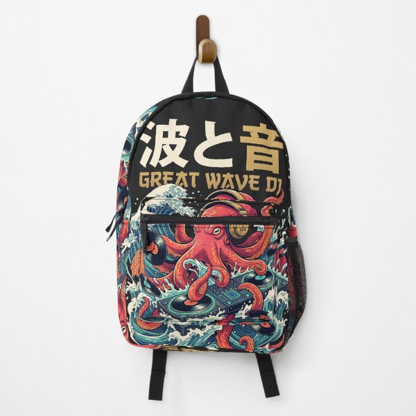 Item preview, Tokyo Synthwave Great Wave Octopus DJ Graphic Hoodie & Tee designed and sold by Hikariha Studio.