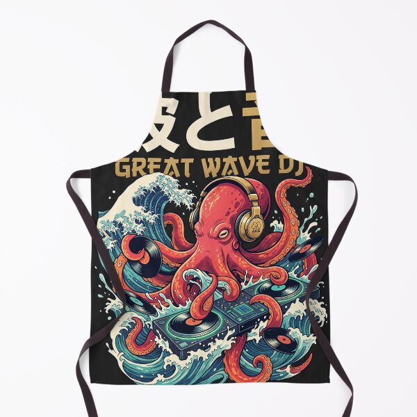 Item preview, Tokyo Synthwave Great Wave Octopus DJ Graphic Hoodie & Tee designed and sold by Hikariha Studio.
