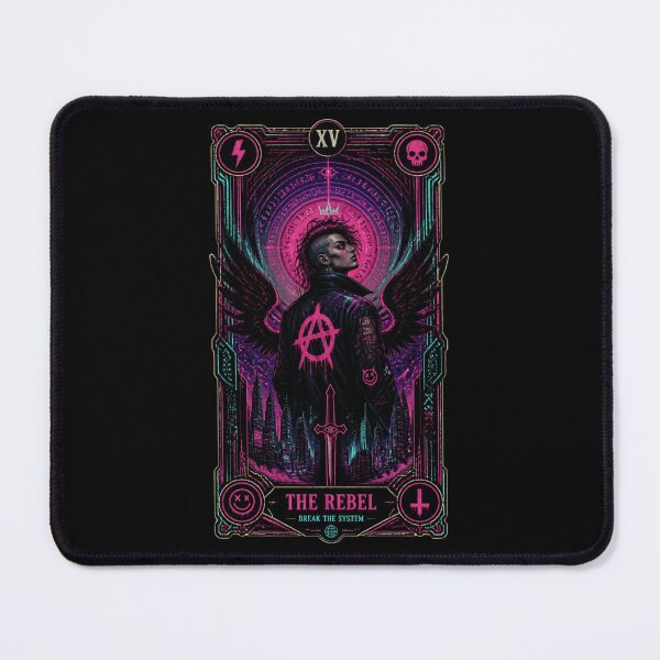 Item preview, The Rebel Cyberpunk Tarot Card - Edgy Synthwave Arcana Art designed and sold by ERODED SELF.