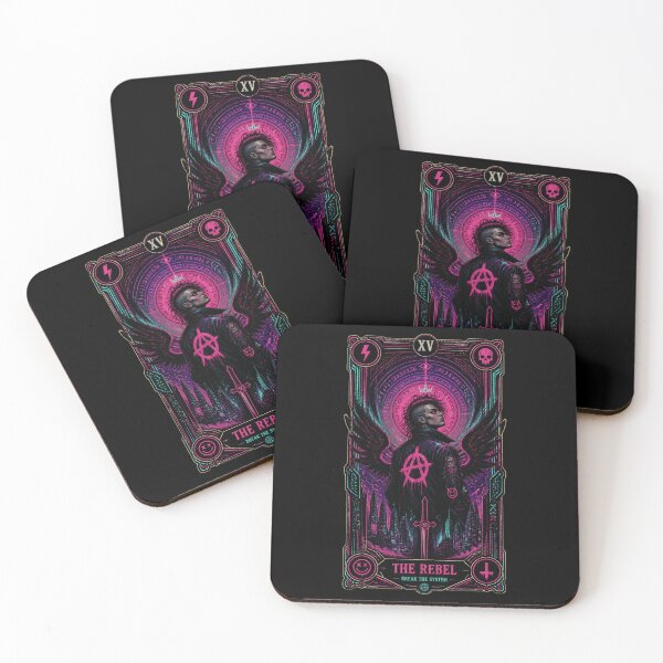 Item preview, The Rebel Cyberpunk Tarot Card - Edgy Synthwave Arcana Art designed and sold by ERODED SELF.