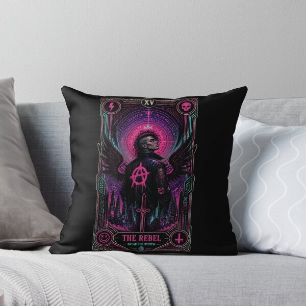Item preview, The Rebel Cyberpunk Tarot Card - Edgy Synthwave Arcana Art designed and sold by ERODED SELF.