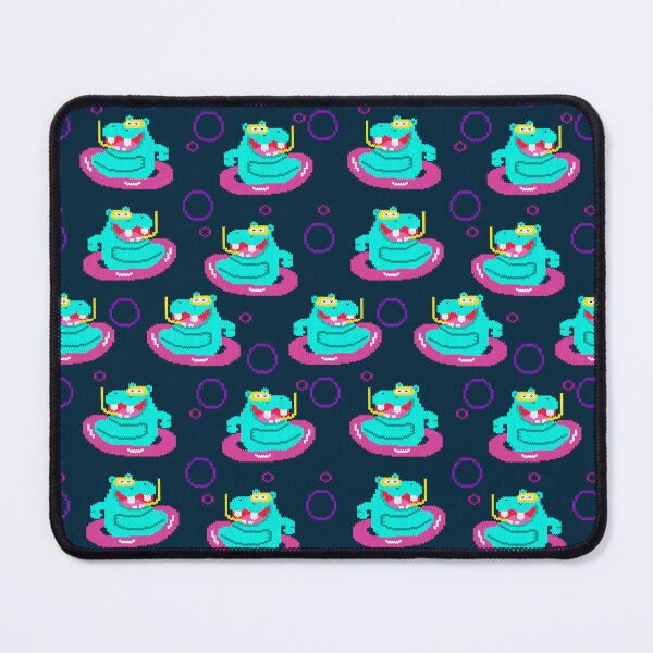 Item preview, Pixel Hippo Pool Party Seamless Pattern designed and sold by RomaRook.