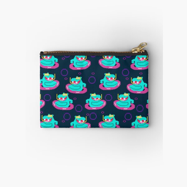 Item preview, Pixel Hippo Pool Party Seamless Pattern designed and sold by RomaRook.