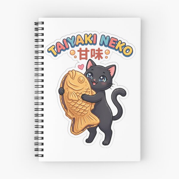 Item preview, Kawaii Taiyaki Black Cat Japanese Waffle Sticker designed and sold by Hikariha Studio.