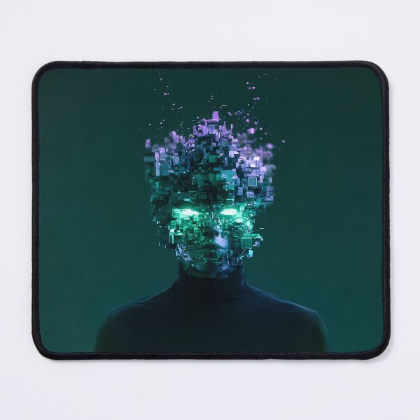 Item preview, Digital Head Pixel Disintegration Cyberpunk Art designed and sold by Lunat1kk.