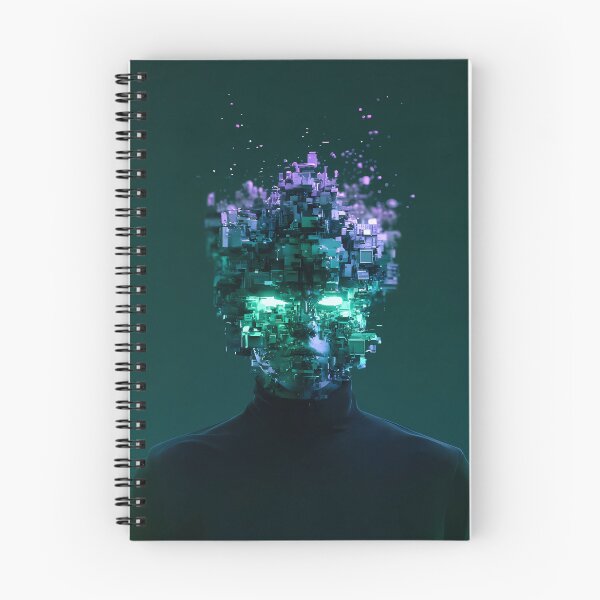 Item preview, Digital  Head Pixel Disintegration Cyberpunk Art designed and sold by Lunat1kk.
