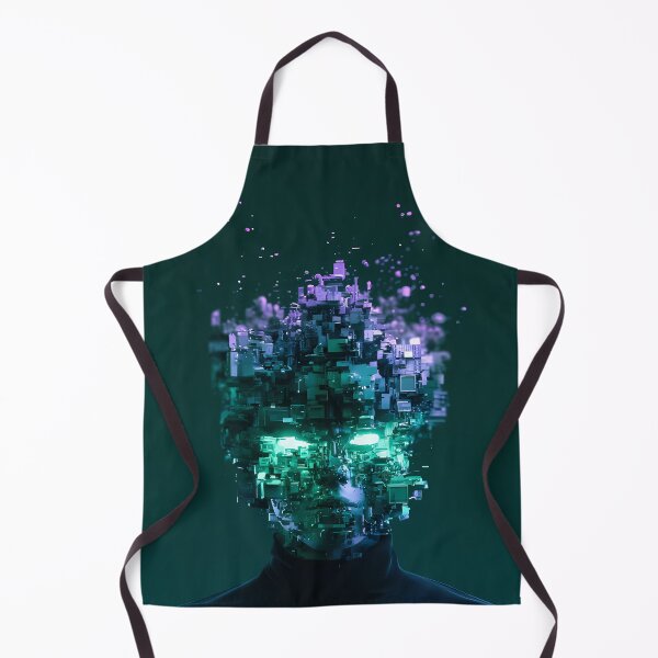 Item preview, Digital  Head Pixel Disintegration Cyberpunk Art designed and sold by Lunat1kk.