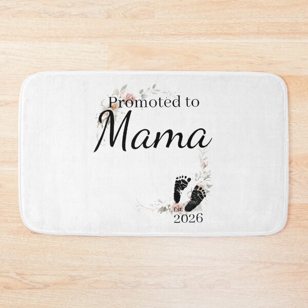 Item preview, Promoted To Mama Floral Wreath Baby Footprints Watercolor Style 2026 designed and sold by KristiTaylorArt.