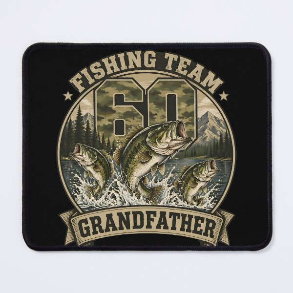 Item preview, Fishing Team Grandfather 60 Years Old 60th Birthday Retro Gifts designed and sold by LeSoniPapaPrint.