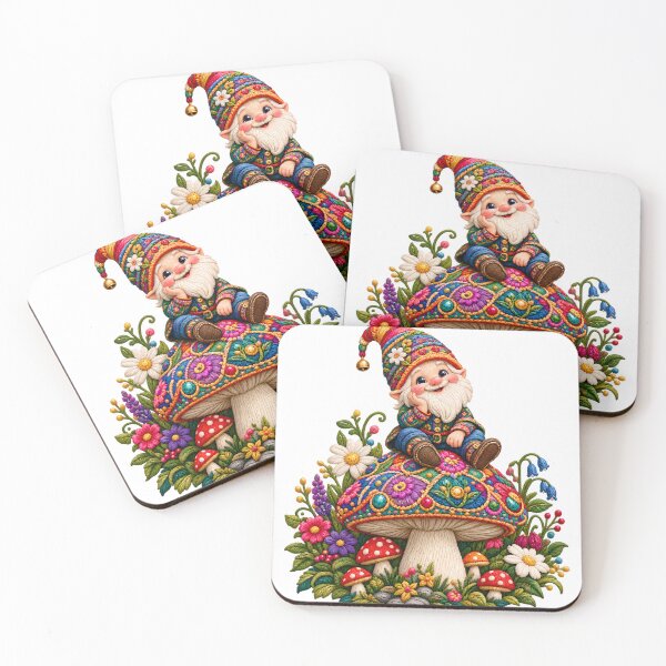 Item preview, Whimsical Gnome Mushroom Embroidery Garden Fantasy designed and sold by HoMya.