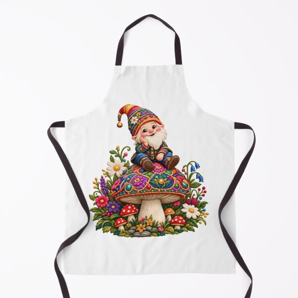 Item preview, Whimsical Gnome Mushroom Embroidery Garden Fantasy designed and sold by HoMya.