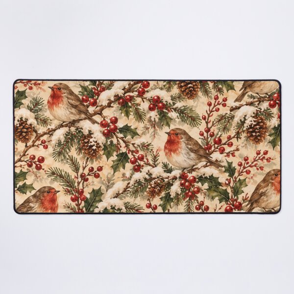 Item preview, Vintage Christmas Robin Holly Snow designed and sold by mycute-stickers.