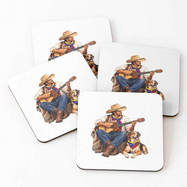 Item preview, Venezuelan llanero playing the cuatro with his dog. designed and sold by FootprintofLove.