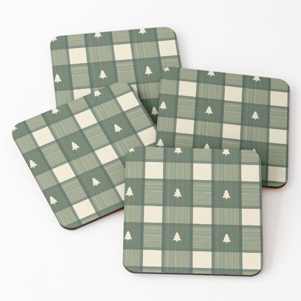 Item preview, Cabincore Cutout Tartan in Pine Tree Green designed and sold by YesterdayColl.