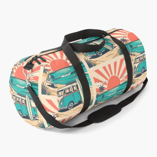 Item preview, Vintage Camper Van with Surfboard at the Beach – Retro Coastal Road Trip Design designed and sold by Sea Gem.