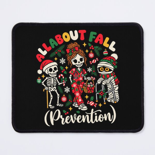 Item preview, All About Fall Prevention Christmas Nurse Skeleton Humor designed and sold by AmiGraph.