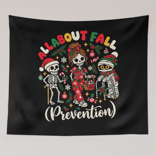 Item preview, All About Fall Prevention Christmas Nurse Skeleton Humor designed and sold by AmiGraph.