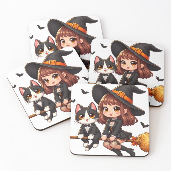 Item preview, AI Witch on Broom with Tuxedo Cat 0903 designed and sold by Aqualung1971.