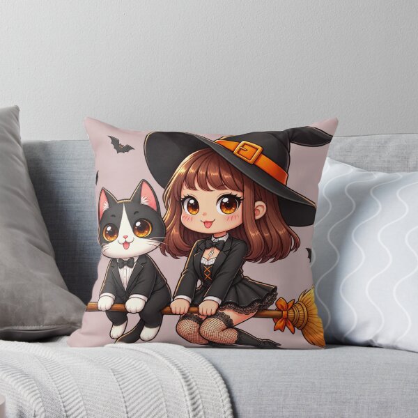 Item preview, AI Witch on Broom with Tuxedo Cat 0903 designed and sold by Aqualung1971.