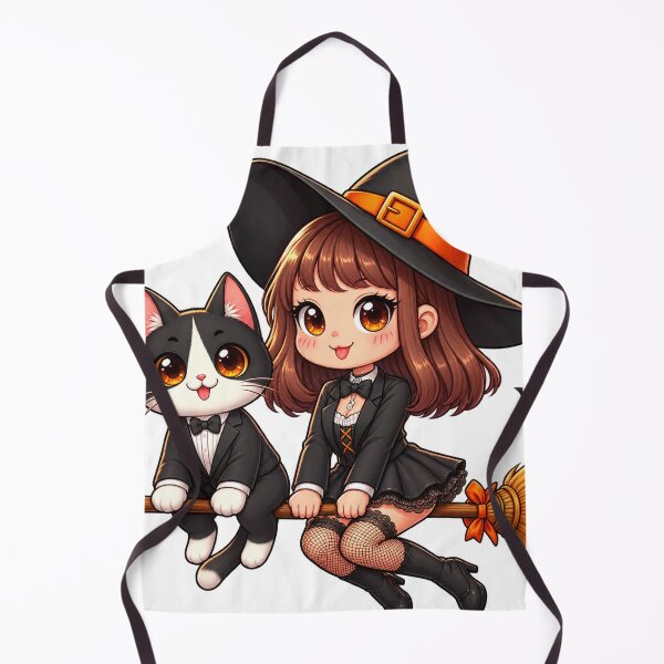 Item preview, AI Witch on Broom with Tuxedo Cat 0903 designed and sold by Aqualung1971.