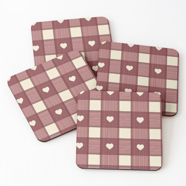 Item preview, Cabincore Cutout Tartan in Heart Red designed and sold by YesterdayColl.