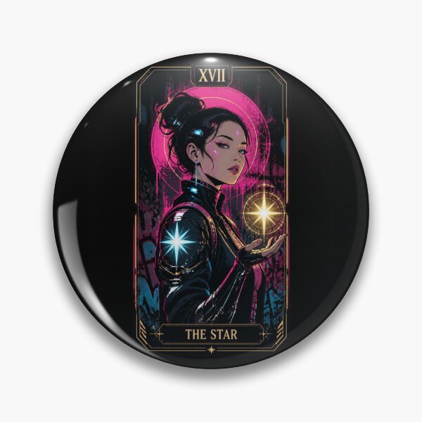 Item preview, The Star XVII Cyberpunk Tarot Card - Neon Synthwave Arcana Art designed and sold by ERODED SELF.