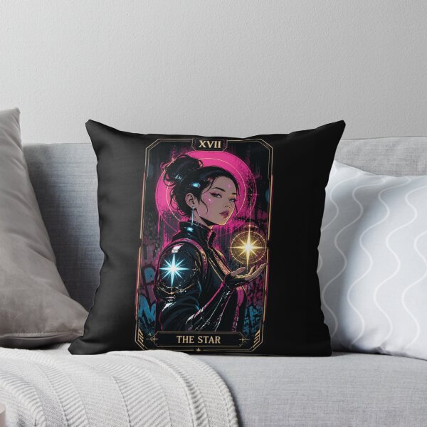 Item preview, The Star XVII Cyberpunk Tarot Card - Neon Synthwave Arcana Art designed and sold by ERODED SELF.