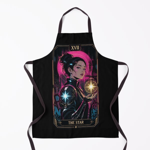 Item preview, The Star XVII Cyberpunk Tarot Card - Neon Synthwave Arcana Art designed and sold by ERODED SELF.