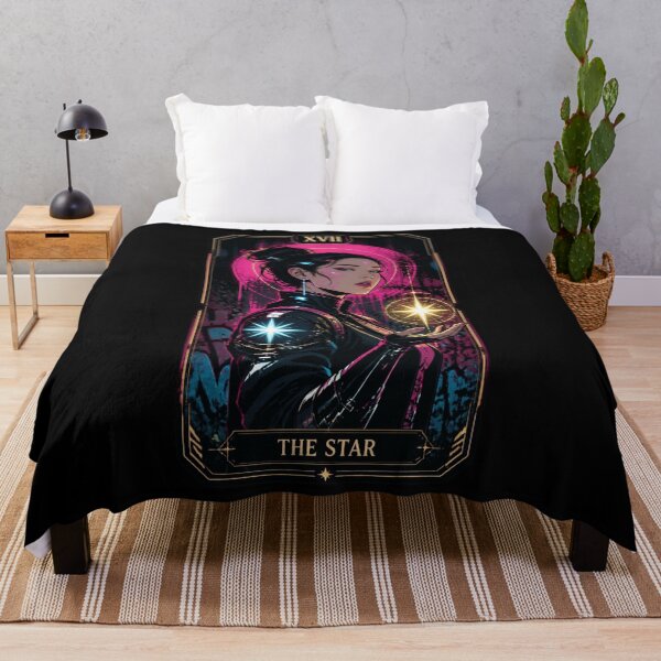 Item preview, The Star XVII Cyberpunk Tarot Card - Neon Synthwave Arcana Art designed and sold by ERODED SELF.
