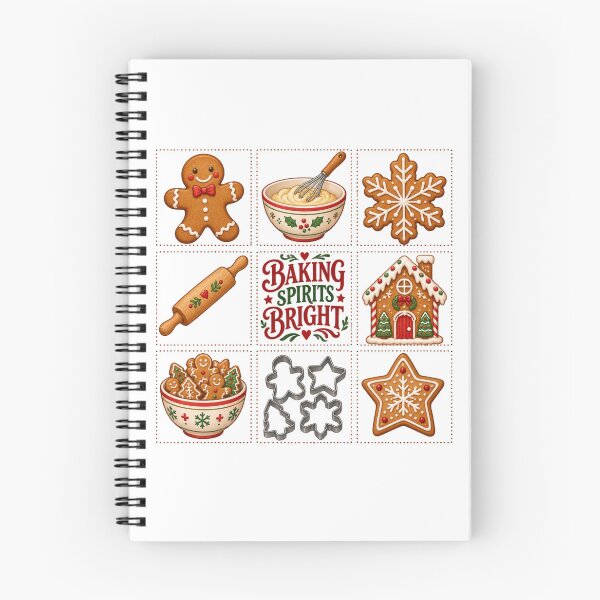 Item preview, Baking Spirits Bright Cute Christmas Baker Holiday Grid designed and sold by Whirx.
