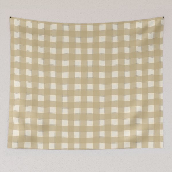 Item preview, Lake House Check in Cream and Buckskin designed and sold by YesterdayColl.