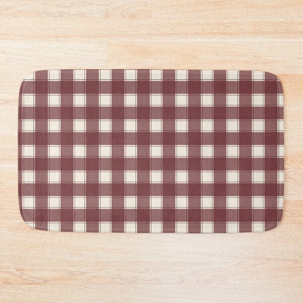 Item preview, Lake House Check in Cream and Brick Red designed and sold by YesterdayColl.