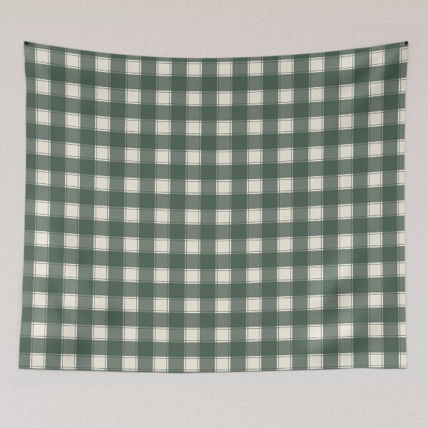 Item preview, Lake House Check in Cream and Pine Green designed and sold by YesterdayColl.