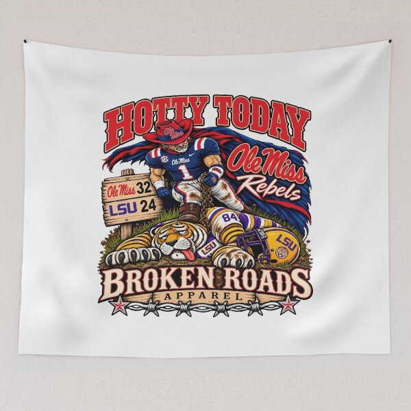 Item preview, Hotty Toddy Ole Miss Vs LSU 24 32 Broken Roads designed and sold by KristiTaylorArt.