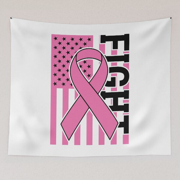 Item preview, Fight Pink Awareness Ribbon American Flag designed and sold by KristiTaylorArt.