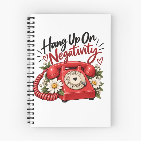 Item preview, Hang Up on Negativity – Vintage Red Rotary Phone designed and sold by TinyWeird.