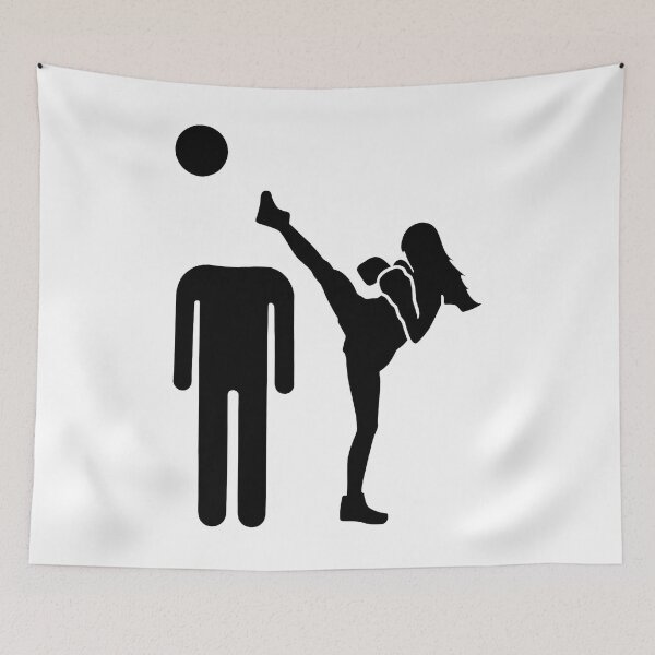 Item preview, Woman Kicking Headless Man Silhouette designed and sold by KristiTaylorArt.