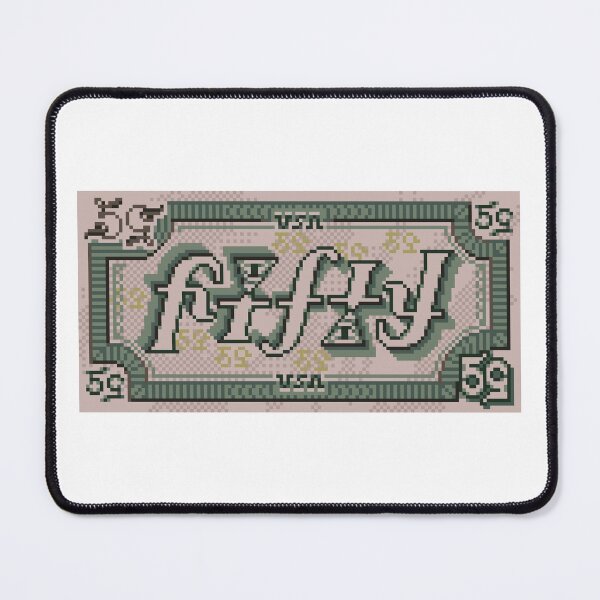 Item preview, 50 Dollar Bill Ambigram Pixel Art designed and sold by AvnixArts.