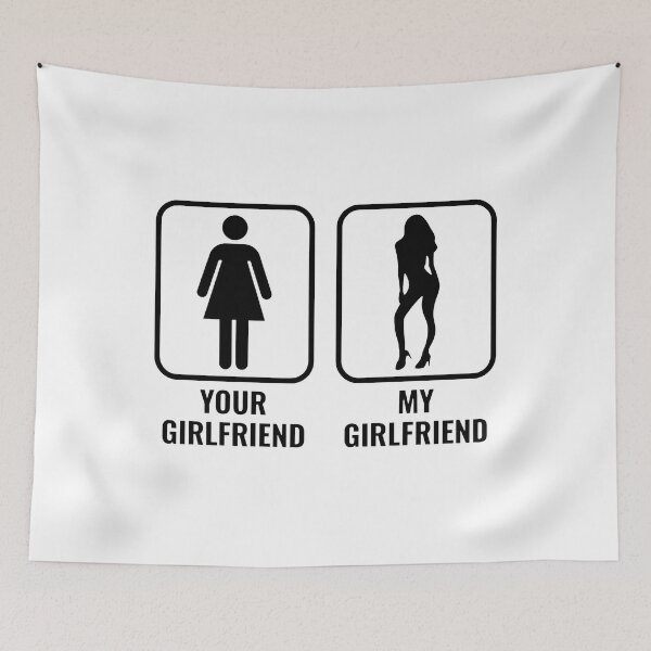Item preview, Your Girlfriend My Girlfriend Female Stick Figure Silhouette Woman designed and sold by KristiTaylorArt.