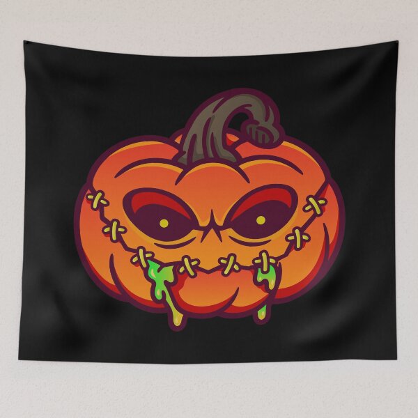 Item preview, Creepy Halloween Monster Pumpkin Illustration designed and sold by HÉRCULES VERSIANI.