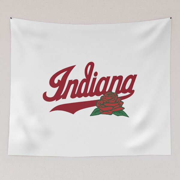 Item preview, Indiana University NCAAF Red Script Text Rose Flower designed and sold by KristiTaylorArt.
